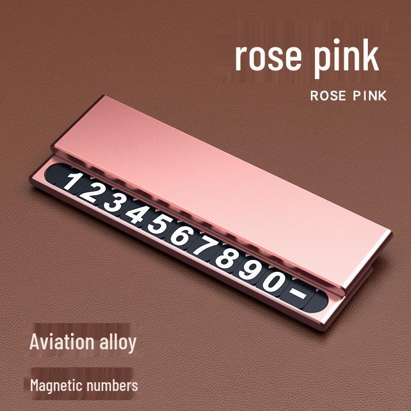 Luxury Temporary Parking Sign with Alloy Phone Number Plate for Car Interiors