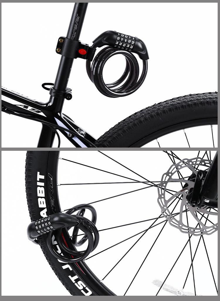 Five-Digit Combo Bicycle Lock – Electric Vehicle, Mountain Bike, Anti-Theft Steel Cable Loop