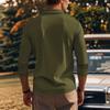 Autumn winter T-shirts American long sleeved men's T-shirt thin cut waffle slim fit lapel polo shirt men