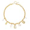 Summer Starfish & Pearl Heart Sea Turtle Pendant Necklace - Dopamine Stainless Steel Clavicle Chain