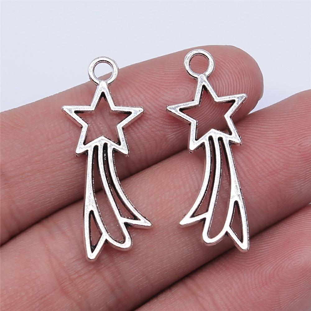 40pcs Star Charms Pendant Antique Silver Color Star Charm Pendants Jewelry Accessories DIY Tiny Tar Charms