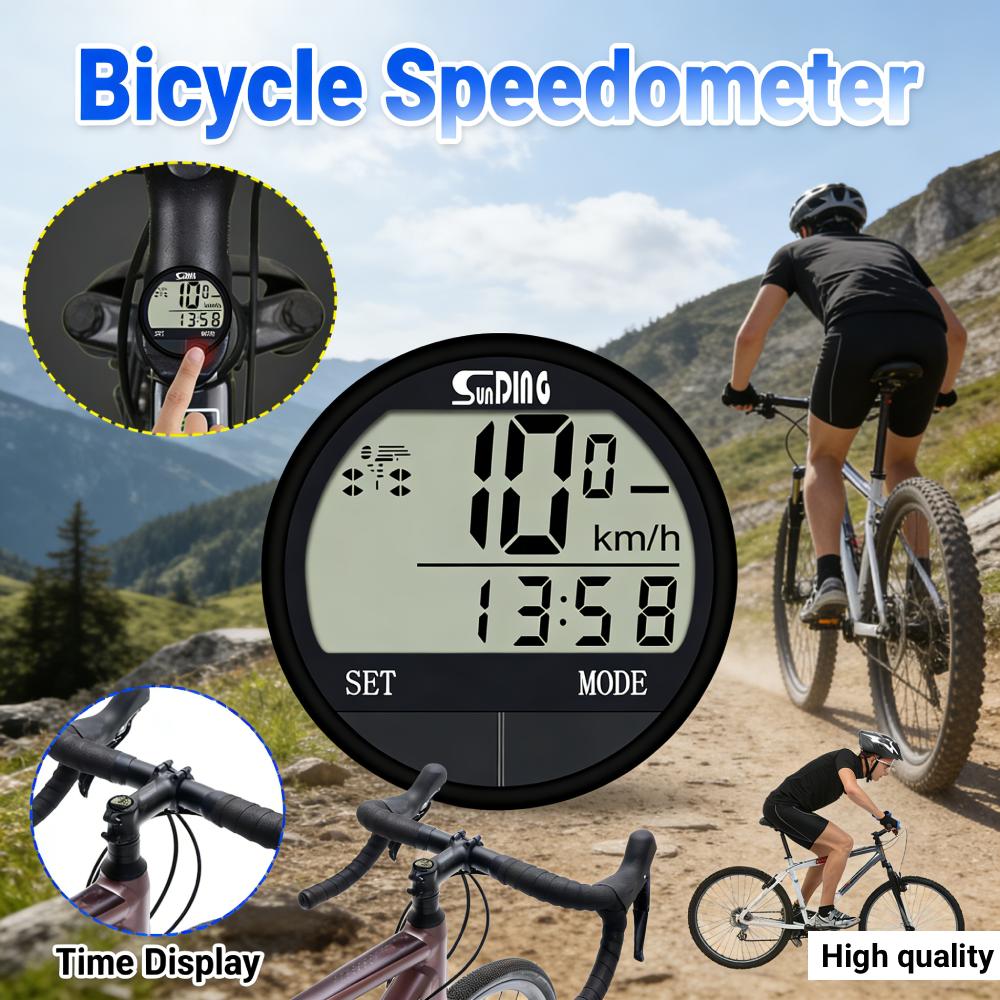 Bike Computer Bicycle Speedometer Multi-Functional Cycling Odometer with Screen Mountain Bike Speedometer for Road Bike MTB