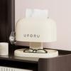 Cream Vintage Tissue Box Spring Supported Double Tissue Organiser Space Saving Tissue Box with Hooks Office Supplies