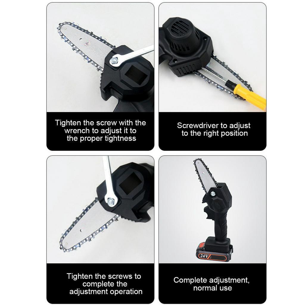 24V 1680W Electric Pruning Saw Chainsaw 220V Mini Portable One-Hand Saw Wood Cutters Bracket Brushless Motor with 1/2 Batterys
