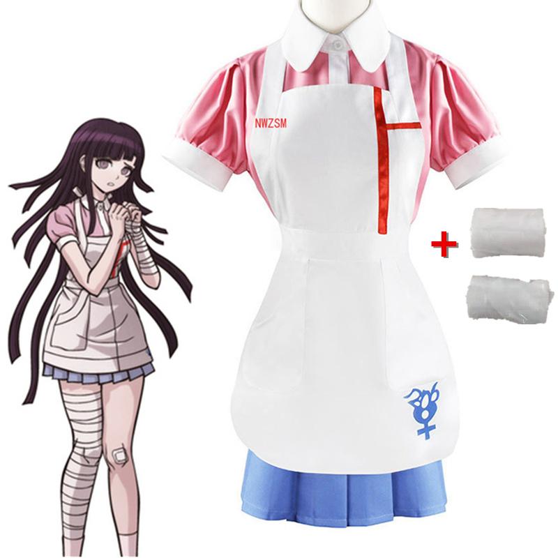 Danganronpa Mikan Tsumiki Costume Cosplay Halloween Carnevale Infermiera Definitiva Costume Divertente Uniforme da Cameriera per Donne