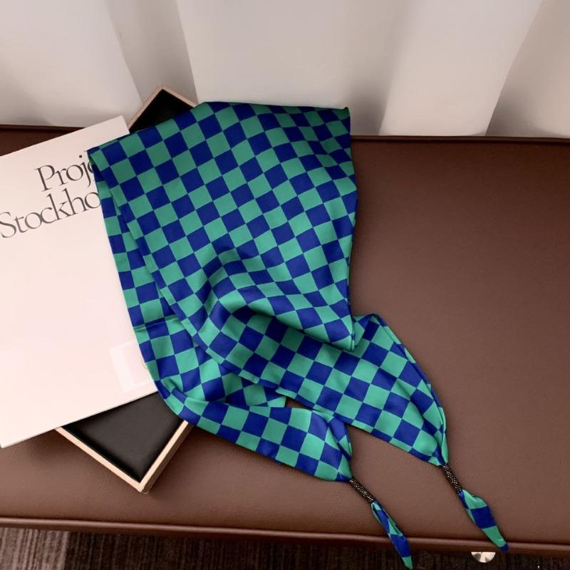 Silk scarf new fashion wheat ear cashew flower silk scarf head scarf beaded small scarf scarf triangular scarf waist tie