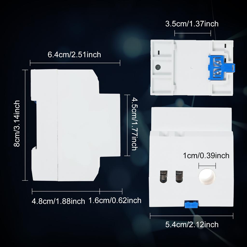 6 in 1 Digital Single Phase Energy Meter Tester Din Rail AC Monitor Voltage Current Power Factor Active KWH 100A Electricity Usage Monitor