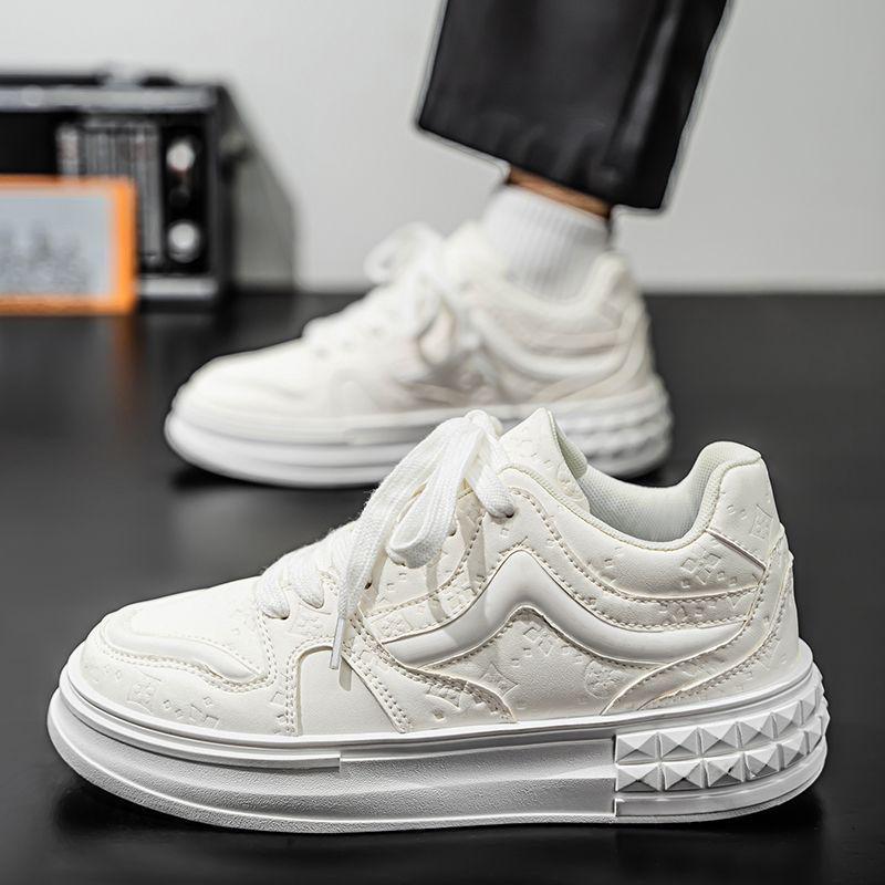 

Niche Men s Trendy White Board Shoes: Thick Sole, Versatile Casual Sneakers for Teens Size 41