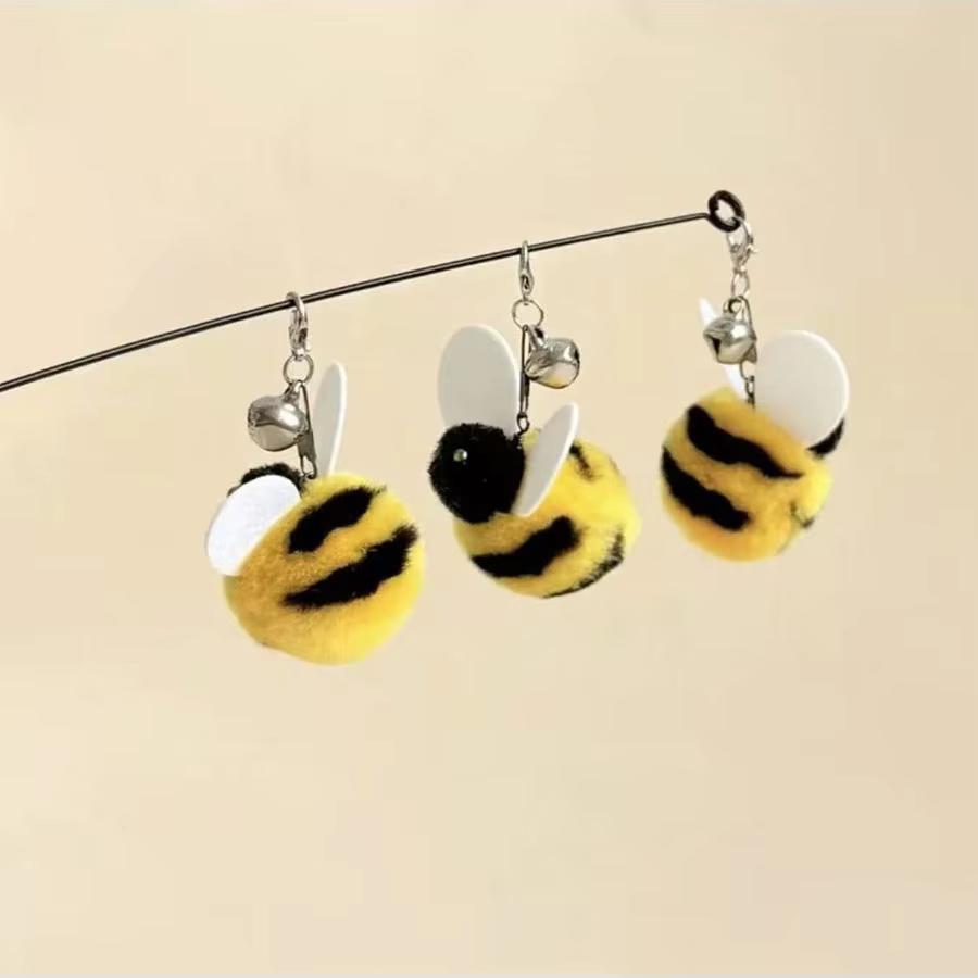 Pet Interactive Cat Toys Cute Simulation Bees Cat Teasing Sticks Interactive Toys To Relieve Boredom Cat Self Fun Pet Toys