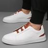 Fashion Leather Men Skateboarding Shoes Outdoor Casual Sneakers Sports Shoes Men Comfortable Flat Slip-on White Shoes for Couple