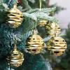 6pcs/set Christmas Ball Champagne Pumpkin Ball Xmas Decorative Hanging Ornaments Party Christmas Spheres Pendant