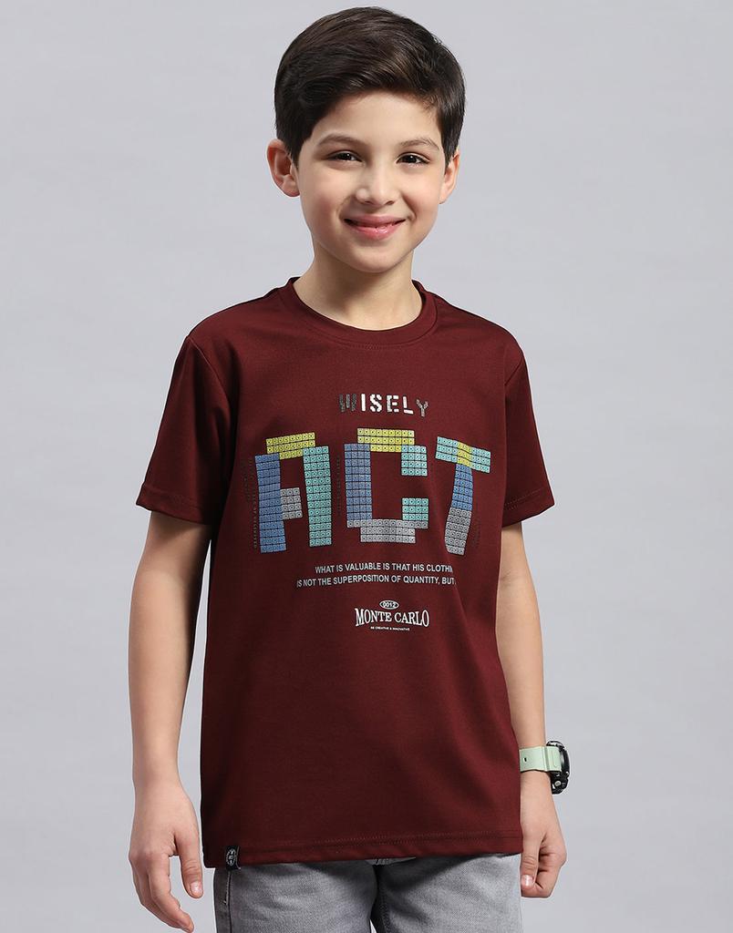 Monte Carlo Boy Regular Fit Maroon Tshirt