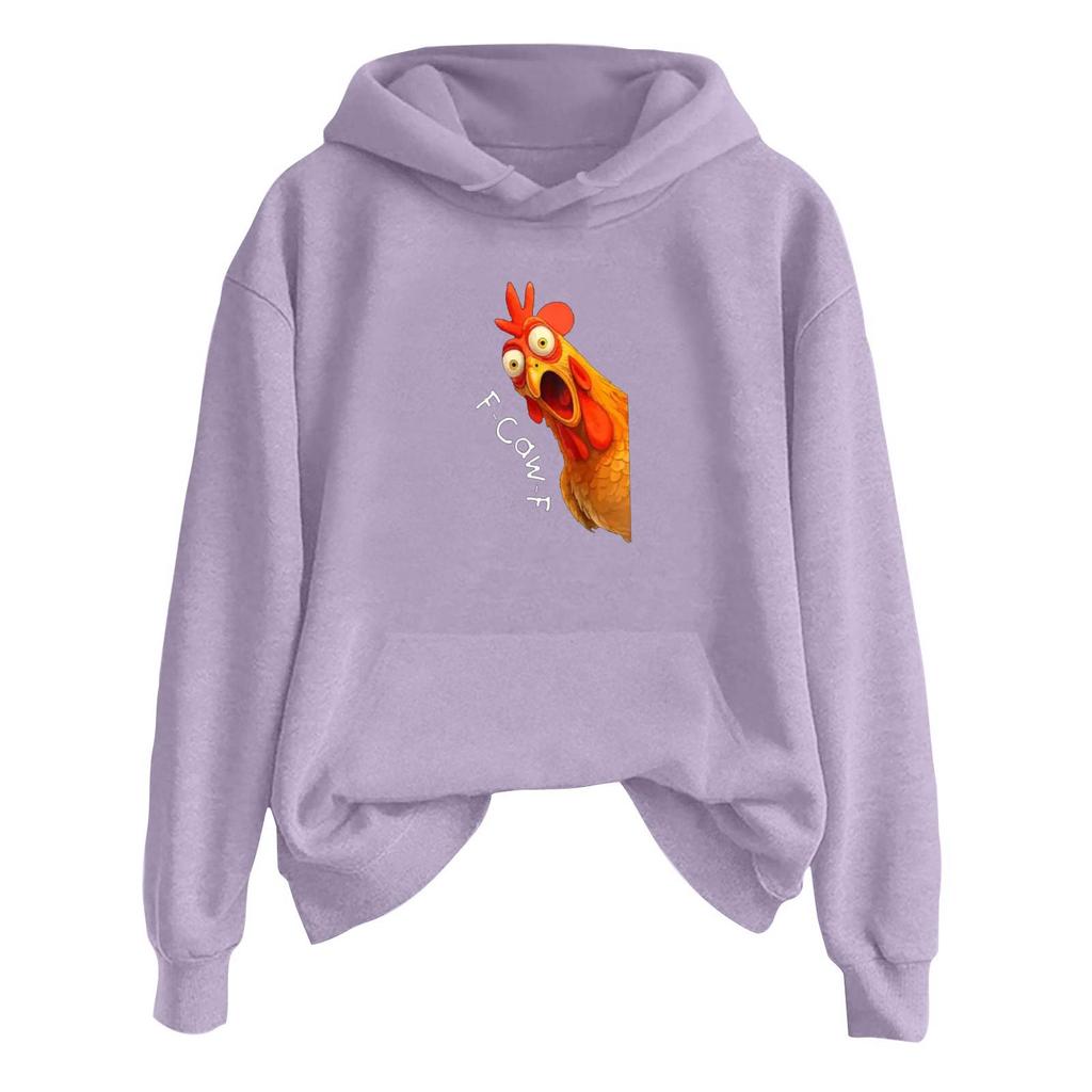 Women's Fashionable Casual Long Sleeve Hooded Printed Sweatshirt