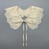 Ethnic Style Polyester Floral Lace Collar With Tie For Women Winter Accessory