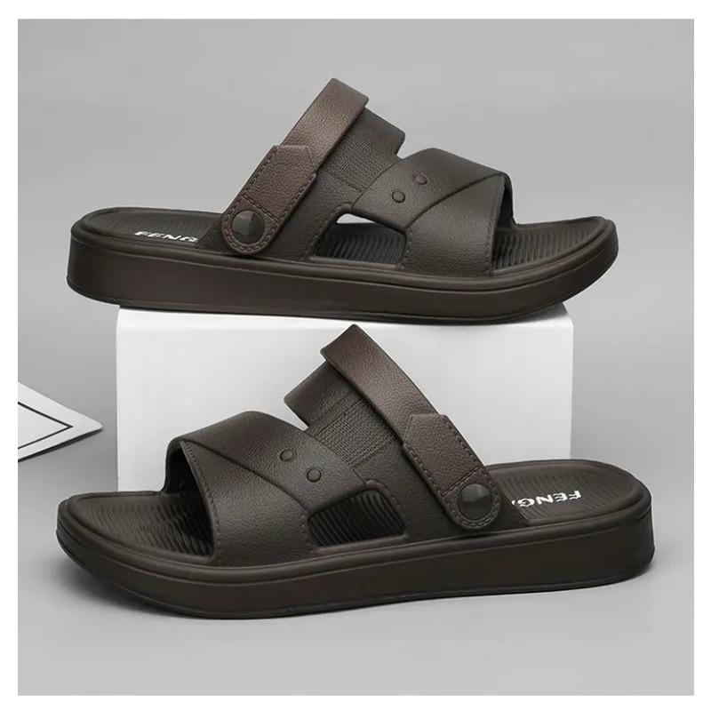 

Men Shoes New Summer Shoes Slippers Men High Quality Beach Slip on Flats Man Flip Flops Mens Sandals Anti Slip Soft Bottom Thick 39