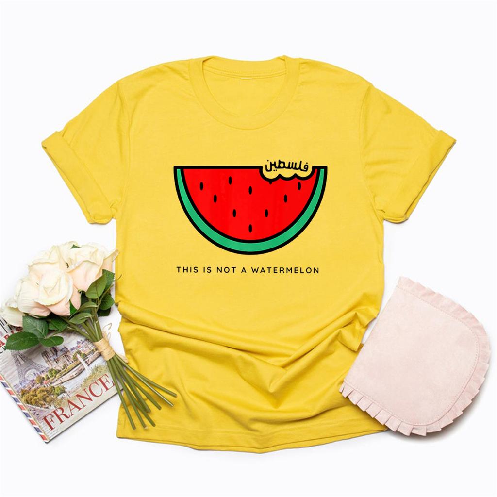 Funny Watermelon T-Shirt This Is Not A Watermelon Tshirts Peace and Love T Shirt Short Sleeve Human Right Graphic Tee Streetwear