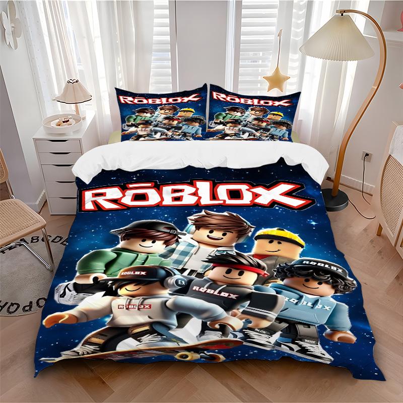 Roblox Game Characters Space Print 3Pcs Bedding Set,Duvet Cover with 2 Bedro,Pillowcase Home Birthday Gift