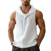 Plus-size Men's Summer Leisure Outdoor Entertainment Solid Color Breathable Sleeveless Hooded Vest