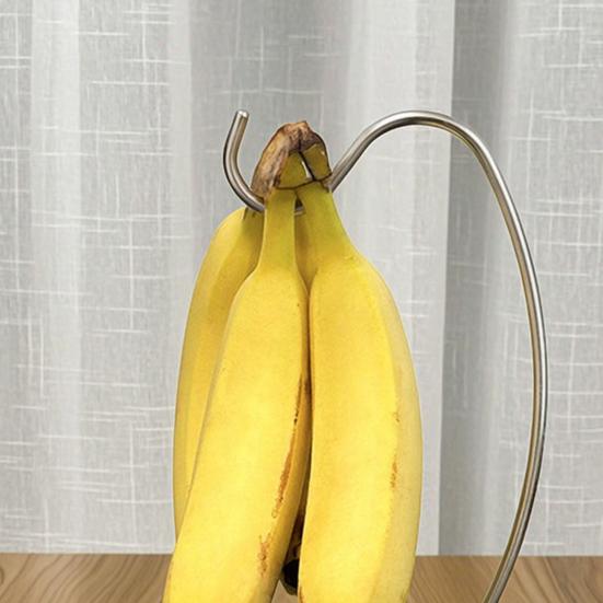 Banana Hanger, Stainless Steel with Hook Fruit Stand, Keep Bananas Free Longer, Space-Saving Rack for Kitchen Countertop