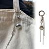 Vintage Metal Large Sphere Pendant Eye Catching Large Silver Sphere Hanging Decor Sophisticated Keychain Accessory