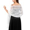 Women Scarf Solid Color Lace Ladies Crochet See Through Bride Shawl Wrap for Wedding