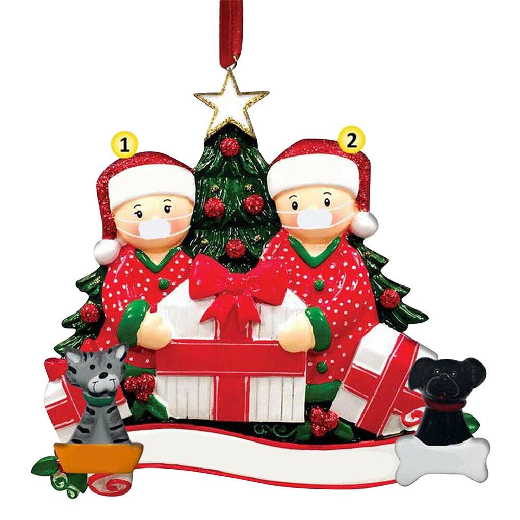 Weihnachtsanhänger 2020 Quarantäne Familie Weihnachtsbaum Hängedekoration