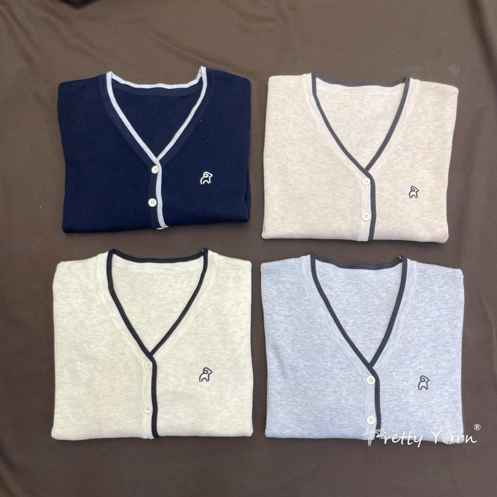 Niedriger Strickcardigan mit langen Ärmeln im koreanischen Stil für Damen, bestickt mit Schafen