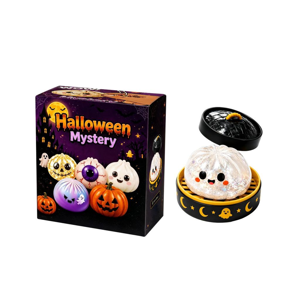 Weihnachten Halloween Geist Kürbis Squishy Spielzeug mit Dampferbox Tragbares Handspiel Dekor Spielzeug