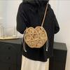 Summer Beach Straw Weave Bags Retro Cutout Crossbody Bags Travel Beach Straw Small Shoulder Bags For Women All-match Casual