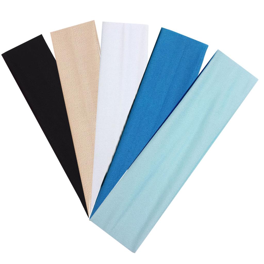 5PCS Outdoor Sports Headband  Fitness Hairbands Woman Hair Wrap Brace Elastic Cycling Yoga Running Exercising Sweatband
