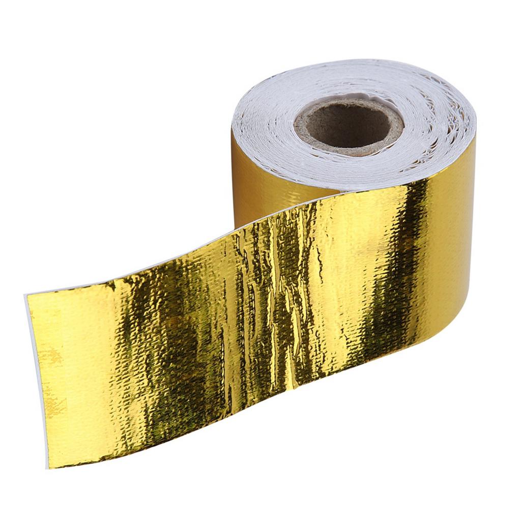 1 Roll Golden Car Aluminum Foil Adhesive Reflective Heat Shield Wrap Tape (10m * 5cm)