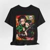 Anime Tanjiro And Nezuko Dem Black T Shirt Size S 4XL