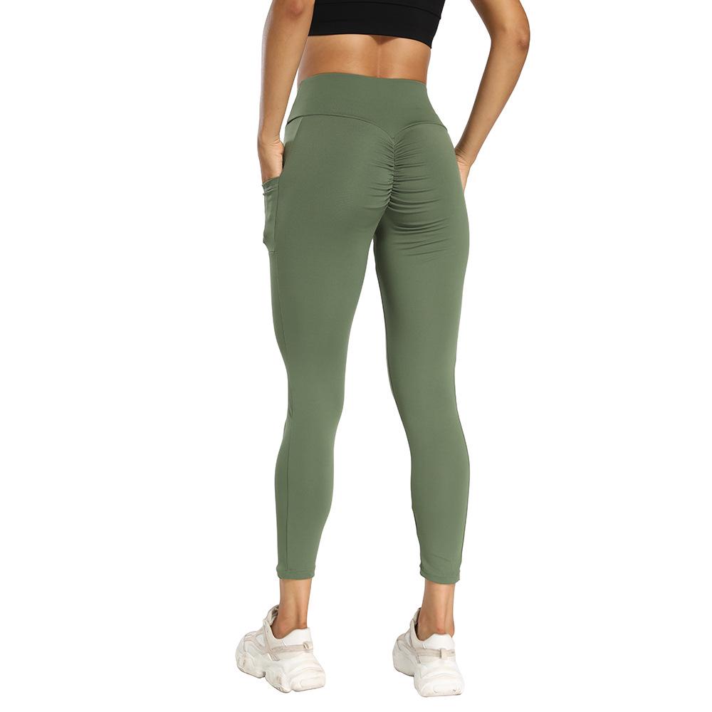 European & American Outdoor Yoga Leggings with Phone Pocket for Fitness and Hip Lift