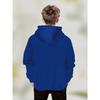 Boys' Football Heart Rate Pattern Hoodie - Royal Blue Hoodie, Sporty Spring and Autumn Casual Outfit