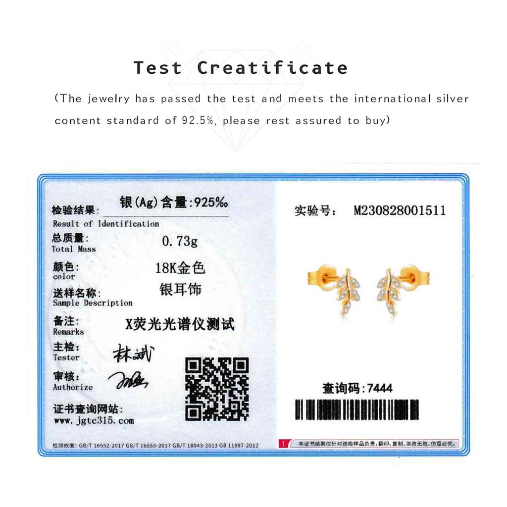 ANDYWEN 925 Sterling Silver Gold Zircon CZ Crystal Leafs Stud Earring Piercing Women Wedding Jewelry Clips Luxury Jewelry