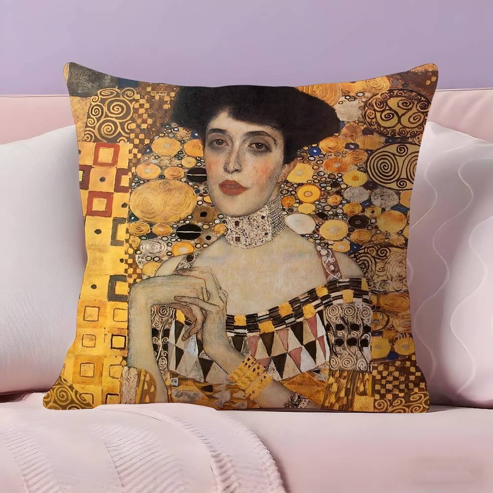 G-Gustav K-Klimt Oil Painting Pillow Case Pillowcase Ultra Soft Skin Friendly Fabric Cloud Like Comfort & Concealed Zipper