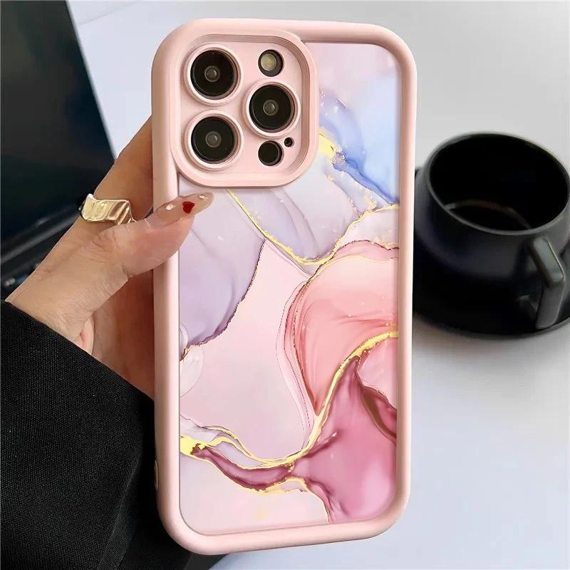 Marble Pattern Phone Case For iPhone 15 16 17 Pro Case for iPhone 11 12 13 14 Pro Max Air 16E 7 8Plus SE2 Matte Shockproof Cover