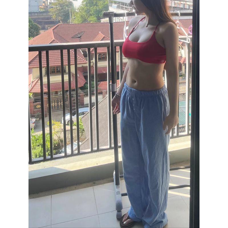 

Export Single Lazy Multi-Color Stripe Leopard Print Wide Leg Mop Casual Pants Pants C729 Large Plus Size Leopard print XL (special price)