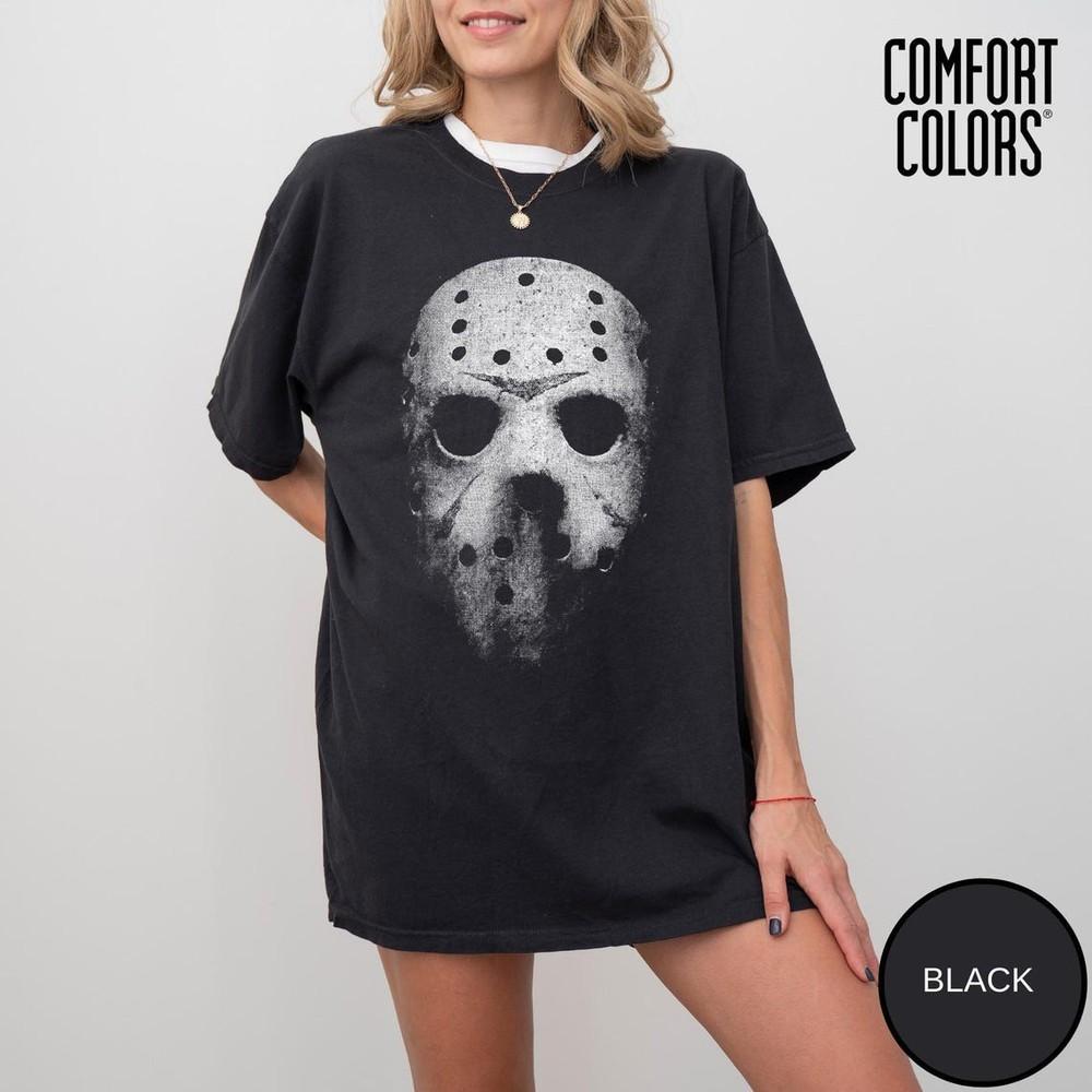 

Футболка Comfort Colors Джейсон Вурхиз на Хэллоуин, Хлопковая футболка с принтом из фильма ужасов, Размеры S-5XL, Унисекс XXXL