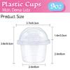 50pcs Plastic Cups with Dome Lids,Crystal Clear Cups,Disposable Dessert Cups for Ice Cream,Fruit,Parfait,Pudding,Yogurt,Jelly