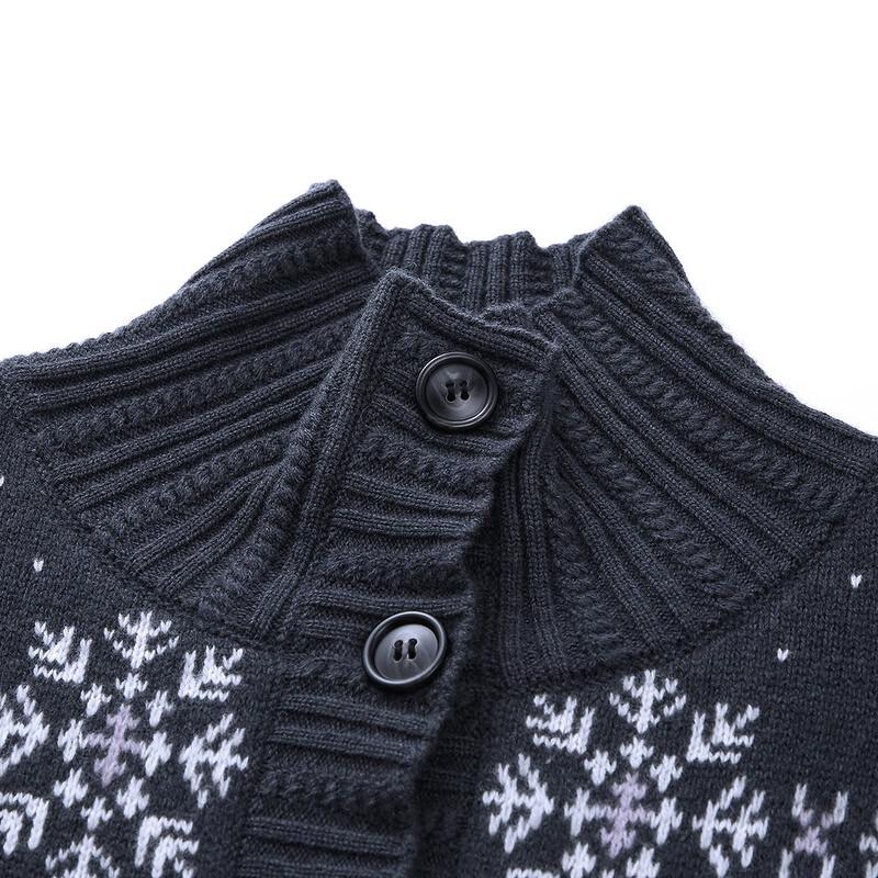 Women's Retro Jacquard Wool Cardigan