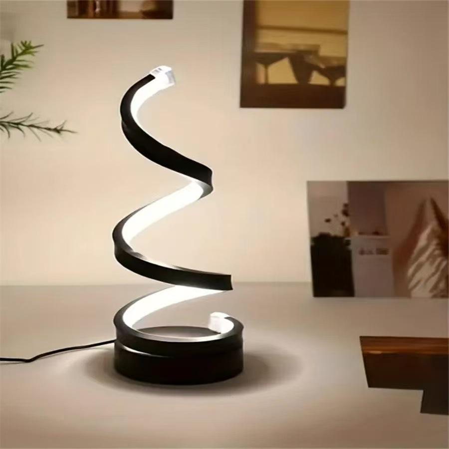 2025 Cross-border E-commerce: Modern Spiral, Adjustable LED, USB-Powered Desk Lamps