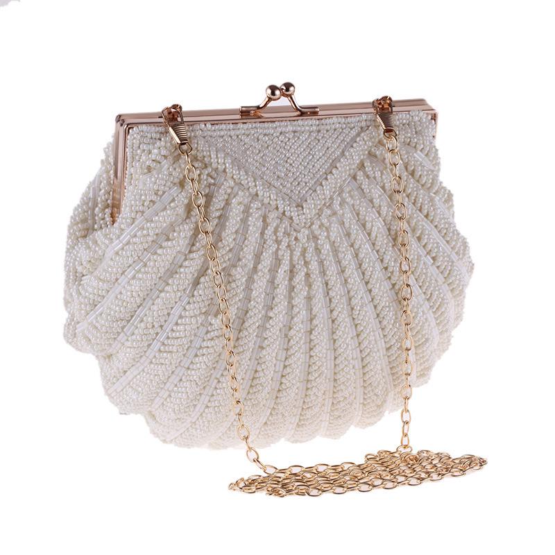 Women's Handmade Seashell Beaded Evening Clutch - Hanfu & Cheongsam Crossbody Bag