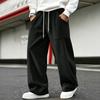 Men's Corduroy Pants Loose Fit Straight Leg with Elastic Waist for Casual Everyday Wear