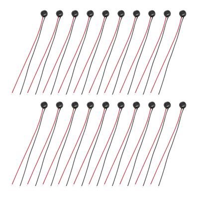 Uxcell Electret Condenser 4mm Diameter Mini Microphones with 60mm Lead Black 20-Pack Microphones, Wires, 58dB,