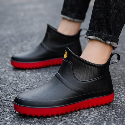 Men Fashion Casual Outdoor Waterproof Short  Rain Boots Slip On Water Shoes