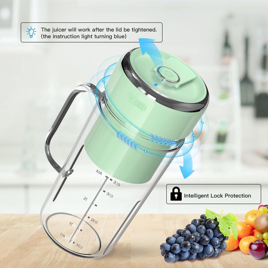 Usb Rechargeable Crushed Ice Cup Portable Blender With Handle For Smoothies 8 Blade Antioxidant Multifunction Fresh Fruit Juicer