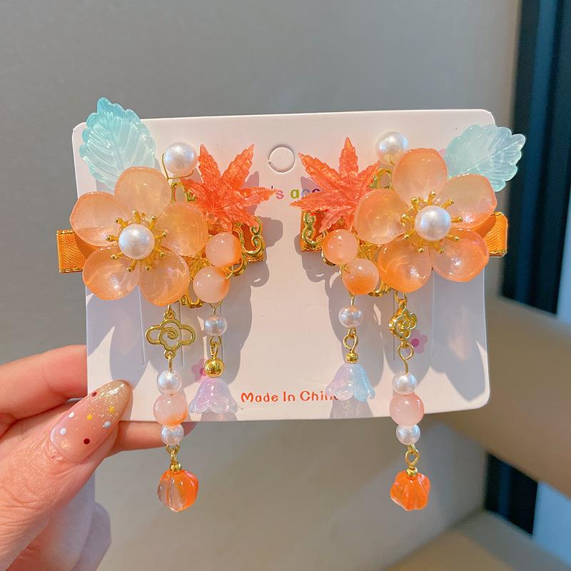 Chinese Style Hanfu Hairpin Set for Girls - Includes Hair Clips, Swaying Tassels, and Butterfly Accessories