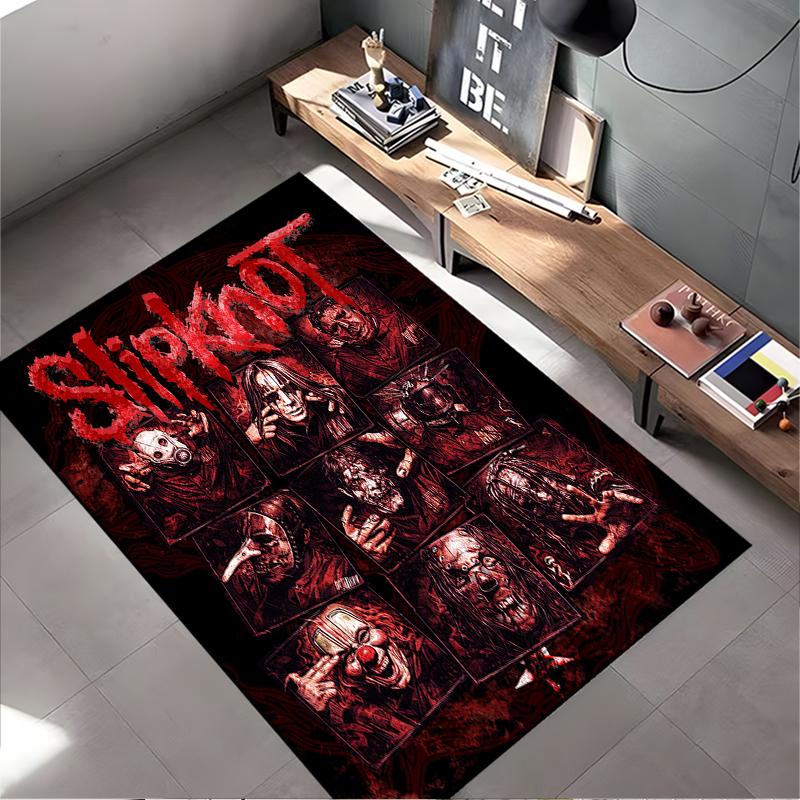 Area Rug, Slipknot Band Metal Art Print, Man Cave Decor, Non-Slip Mat