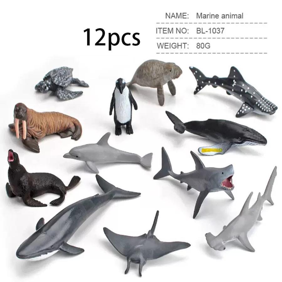 High-Quality 10/12Pc Compact size High-Quality Small High-Quality Simulated High-Quality Sea High-Quality Life High-Quality Toy Construction set Other синий